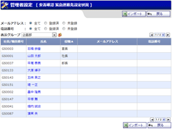 緊急連絡先設定状況