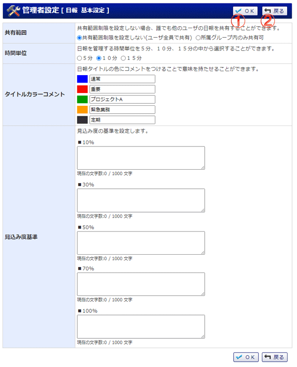 日報 基本設定 機能詳細