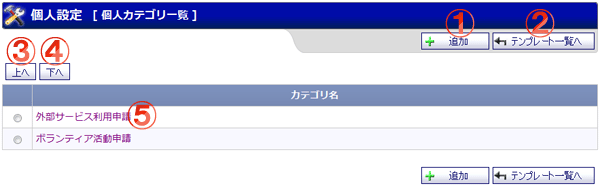 個人カテゴリ選択 機能詳細