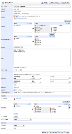 稟議新規作成(共有テンプレート使用時)